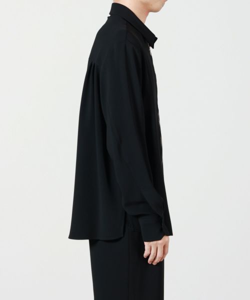 CULLNI(クルニ)】 Double Cloth Zip Up Long Sleeve Shirt