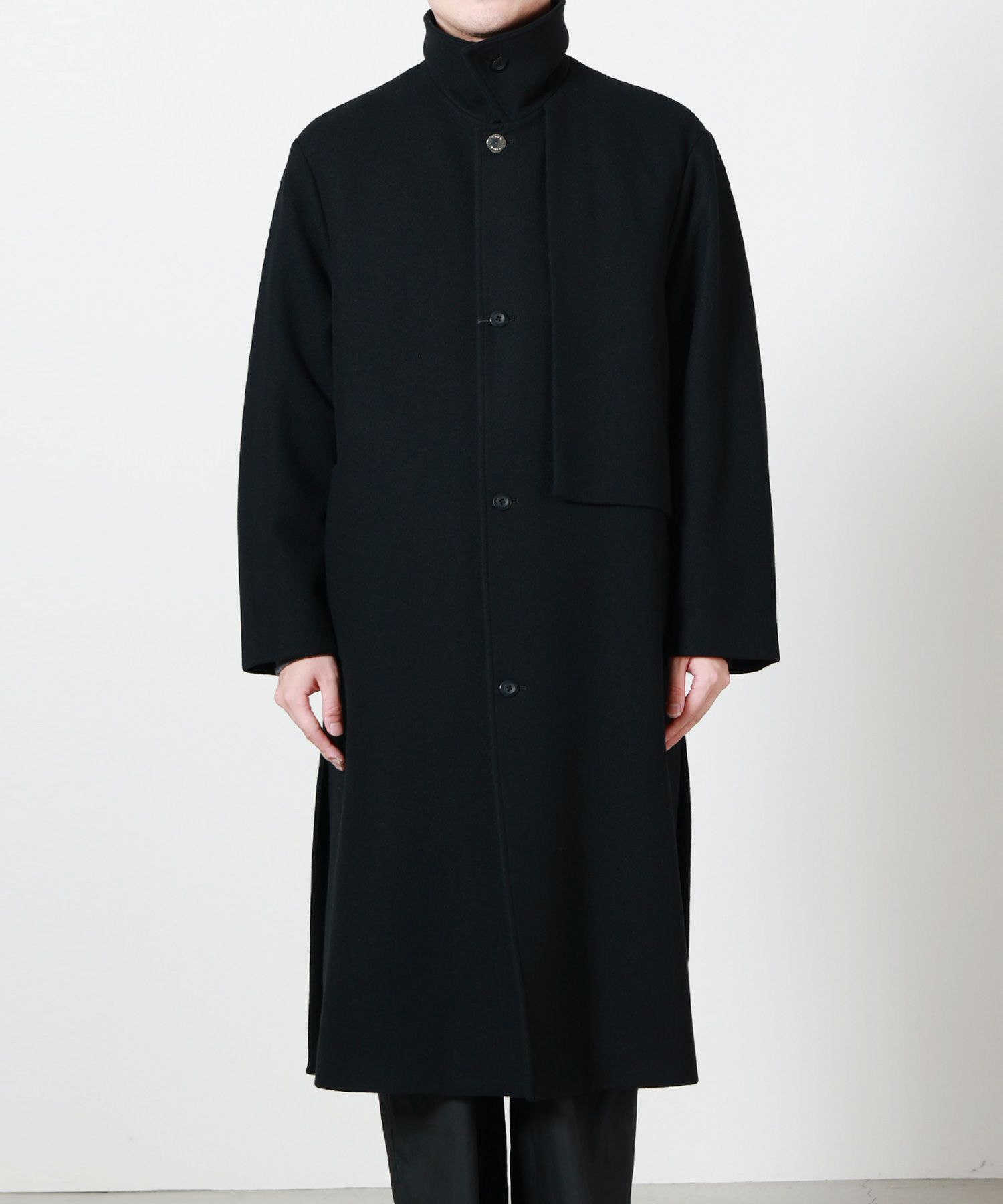 CULLNI(クルニ)】 Lamb Wool Melton Layerd Long Coat｜PARIGOT ONLINE
