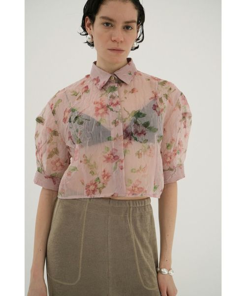 トップス CLANE SHEER FLOWER SHORT SLEEVE SHIRTS SHEER FLOWER SHORT SLEEVE SHIRTS｜TOPS(トップス)｜CLANE