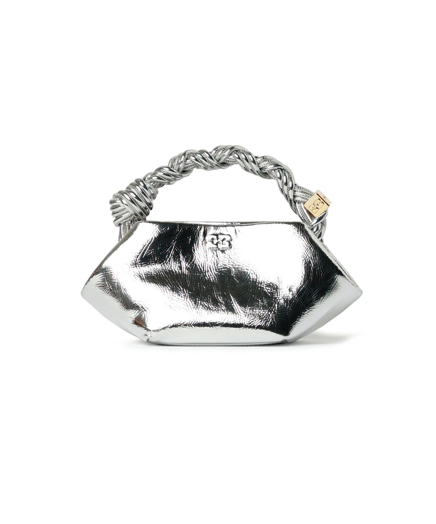 ☆Ganni☆25SS 新作☆Mini Gani Boo Metallic Cross Bag Silver