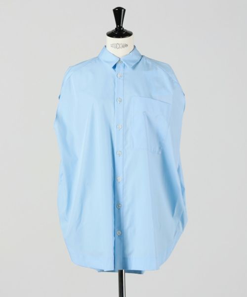 ENFOLD CIRCLE SLEEVELESS-SHIRT白一枚 ENFOLD】 ⁡ CIRCLE SLEEVELESS-SHIRT color : L/BLUE, WHITE