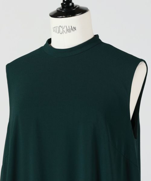 エンフォルドBALLOON-FRILL TANK-TOPS DRESS ダークグリーン ENFOLD(エンフォルド)】 BALLOON-FRILL TANK-TOPS DRESS