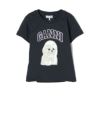 GANNI(ガニー)】 BLACK POODLE GRAPHIC CROPPED T-SHIRT