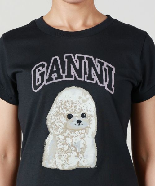 【美品】GANNI BLACK POODLE T-SHIRT GANNI(ガニー)】 BLACK POODLE GRAPHIC CROPPED T-SHIRT