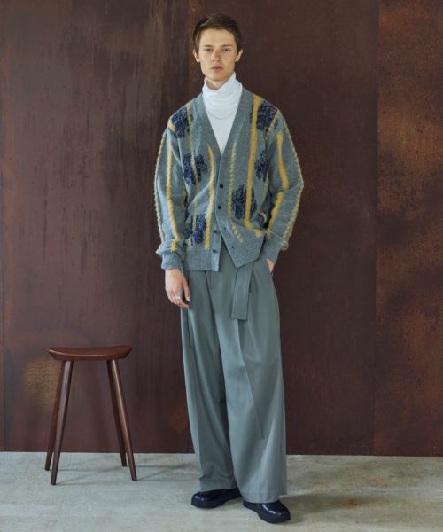 TOGA VIRILIS(トーガ ビリリース)】 STRIPE JACQUARD KNIT CARDIGAN