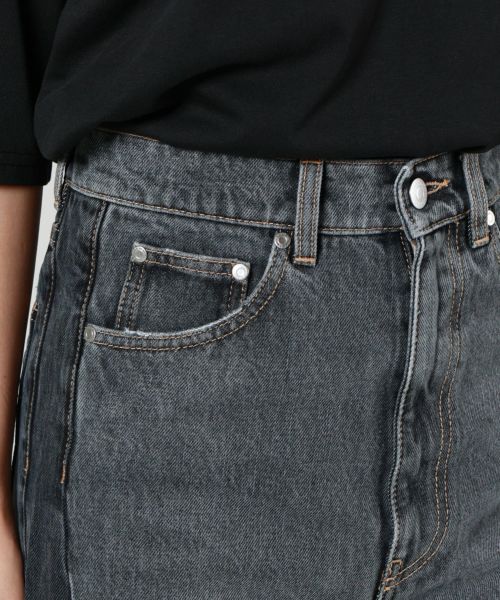 【Stella McCartney】パネル high-riseワイドレッグジーンズ Paneled high-rise wide-leg jeans in blue - Stella Mc Cartney