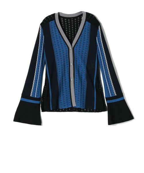Mame Kurogouchi カーディガン Drop Jacquard Knitted Cardigan - black - Mame Kurogouchi