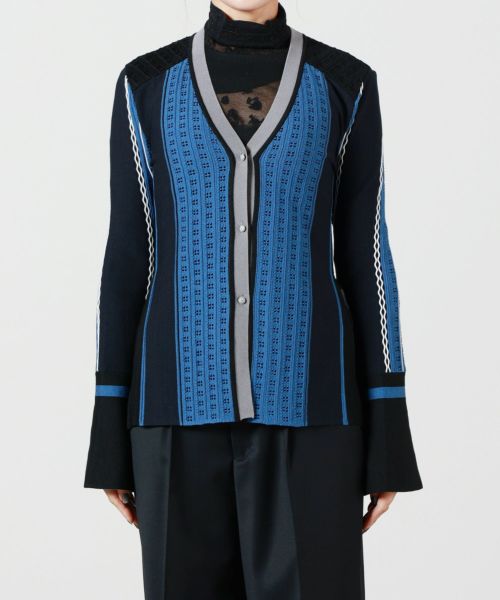 Mame Kurogouchiマメクロゴウチ カシミヤシルク　ニットカーディガン Silk Cashmere Cardigan | Mame Kurogouchi