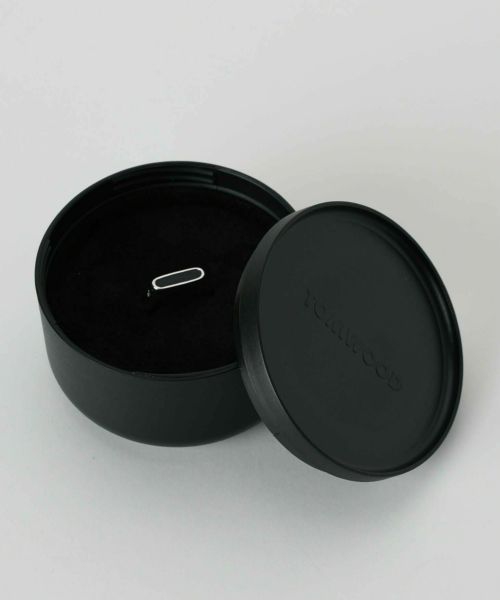 TOM WOOD(トムウッド)】 Cushion Black Larvikite リング(Men's size