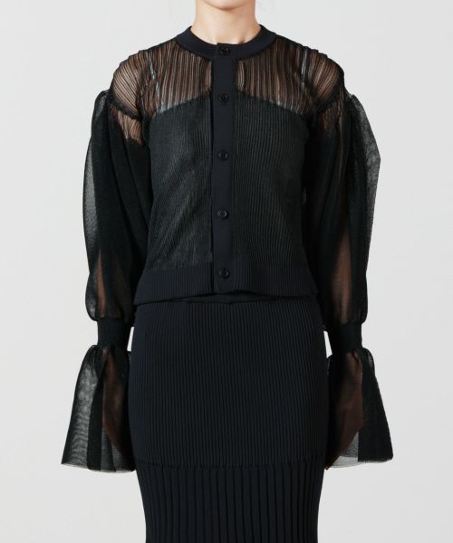 CFCL(シーエフシーエル)】 FLUTED LUCENT MARIE SLEEVE CARDIGAN