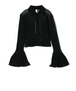 CFCL*シーエフシーエル　リブニットカーディガン　襟　フィット　黒　1 CFCL(シーエフシーエル)】 HYPHA LUCENT GLITTER SHIRTCARDIGAN