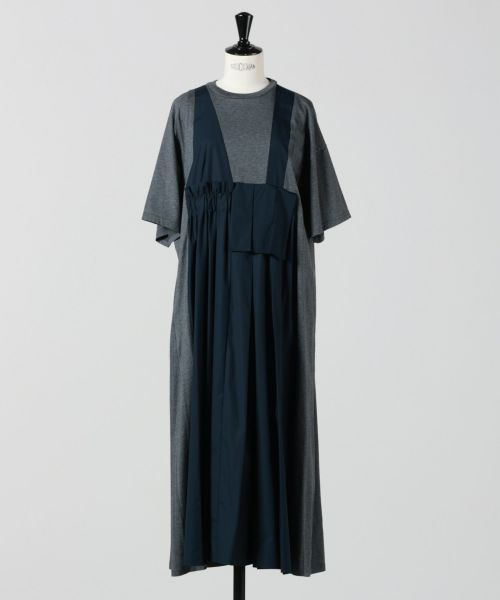 エンフォルド FAKE-LAYERED DRESS グレイ ENFOLD(エンフォルド)】 FAKE-LAYERED DRESS｜PARIGOT ONLINE