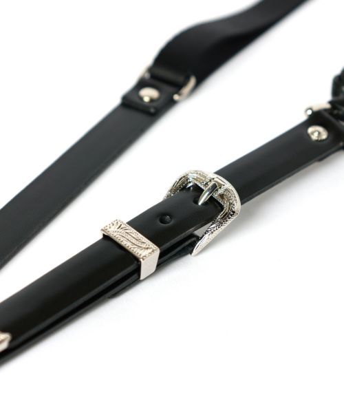 【正規品】TOGA レザーフォンストラップ BLACK 黒 TOGA PULLA/トーガプルラ】Leather phone strap/レザーフォン