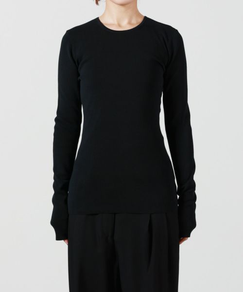 【関税込み】TOTEME ブラック Compact コットン トップス TOTEME(トーテム)】 Compact cotton top｜PARIGOT ONLINE
