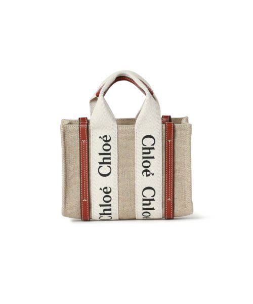 Chloé woody ミニトートバッグ　ダークネイビー
