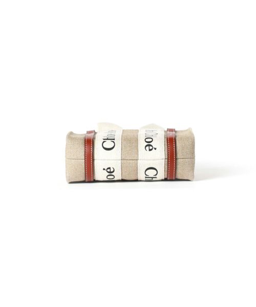 Chloé リネン製WOODYトートバッグ Chloe(クロエ)】 リネン製WOODYスモールトートバッグ｜PARIGOT