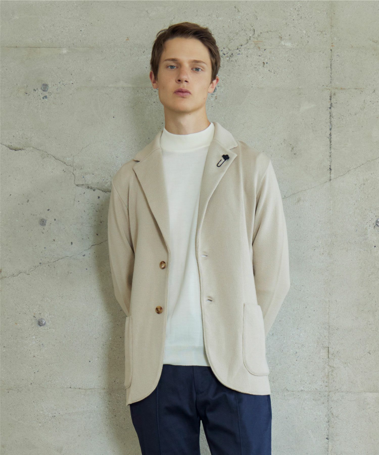 LARDINI(ラルディーニ)】 ウールニットシングルジャケット｜PARIGOT