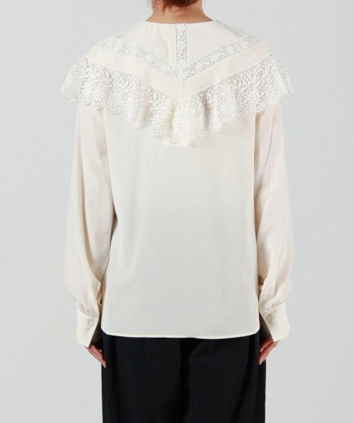 chloe クロエ ブラウス シルク100% 襟レース シャツ 楽天市場】Chloe クロエ ブラウス シルク 23春夏 ホワイト 白 38