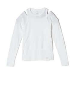 HYKE LAYERED LONG SLEEVE ホワイト HYKE / LAYERED LONG-SLV TEE (BLACK, WHITE, BROWN ) | JUQUI