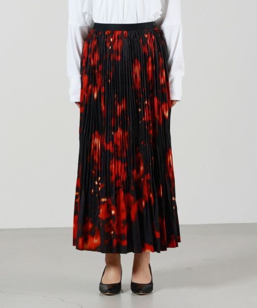 08sircus スカート 08sircus/08サーカス】Satin pleated rap skirt（スカート
