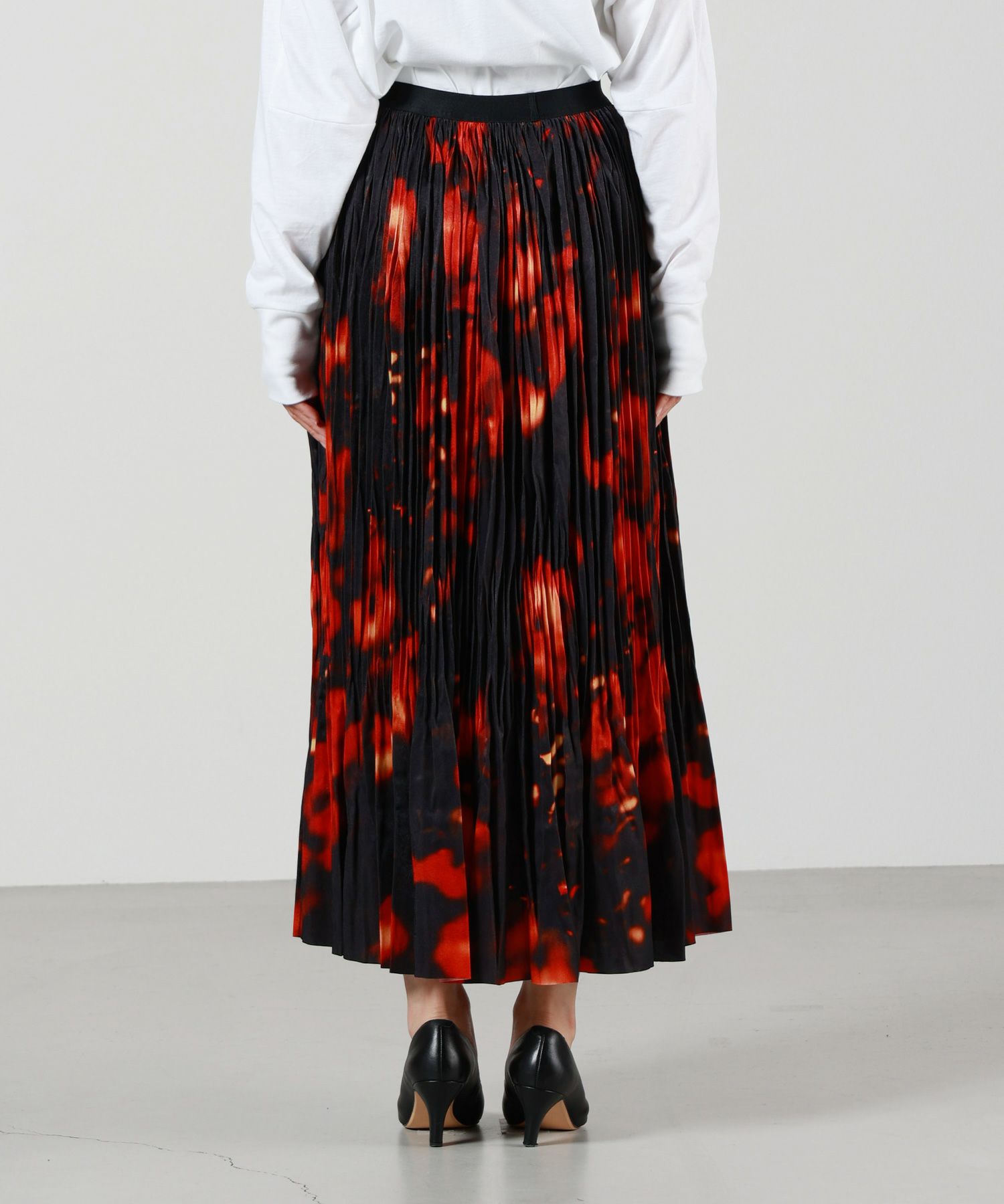 08sircus Chinoiserie print pleated skirt 