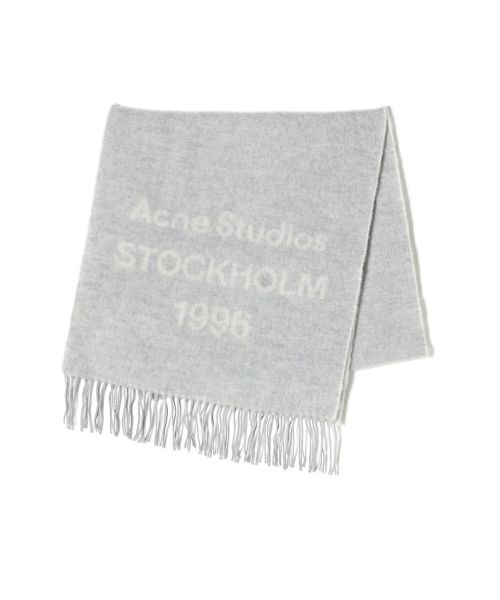 Acne Studios ロゴ ウールブレンドスカーフ Acne Studios - ロゴウールスカーフ - ライトグレーメランジ