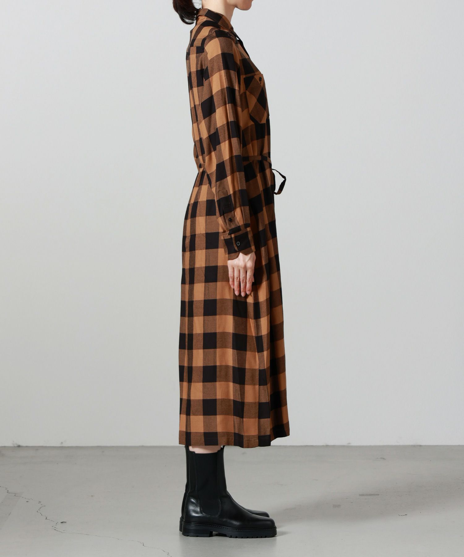 HYKE(ハイク)】 RAYON PLAID DRESS｜PARIGOT ONLINE（パリゴオンライン）