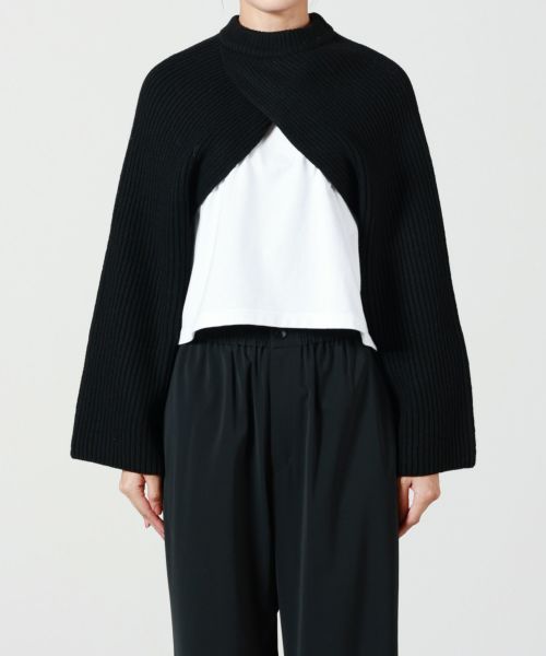 トップス HYKE RIBBED KNIT WOOL SHRUG RIBBED KNIT WOOL SHRUG 25FW／11411