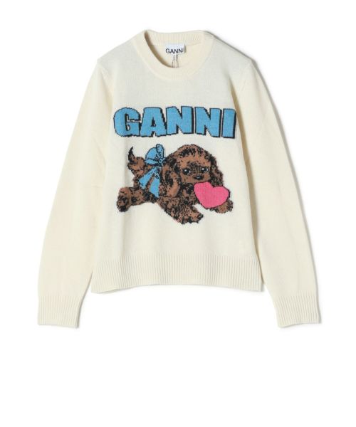 GANNI(ガニー)】 GRAPHIC WOOL MIX FLUFFY PUPPY LOVE｜PARIGOT ONLINE