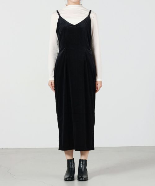PHEENY / フィーニー　キャミソール BLACK PHEENY] フィーニー Cotton shirring camisole(BLACK)