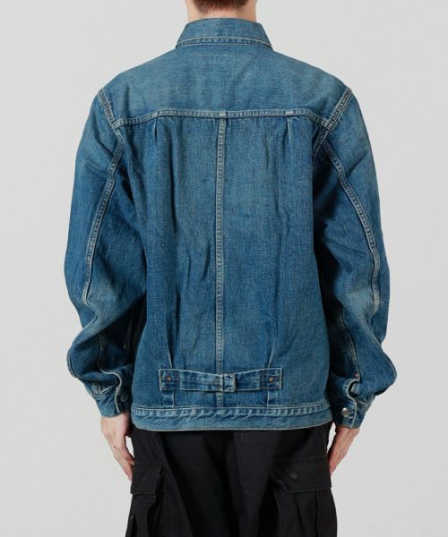 hyke デニムジャケット　ジャケット　ノーカラー HYKE(ハイク)】 ≪GENDERLESS≫ DENIM JACKET TYPE1/REGULAR FIT