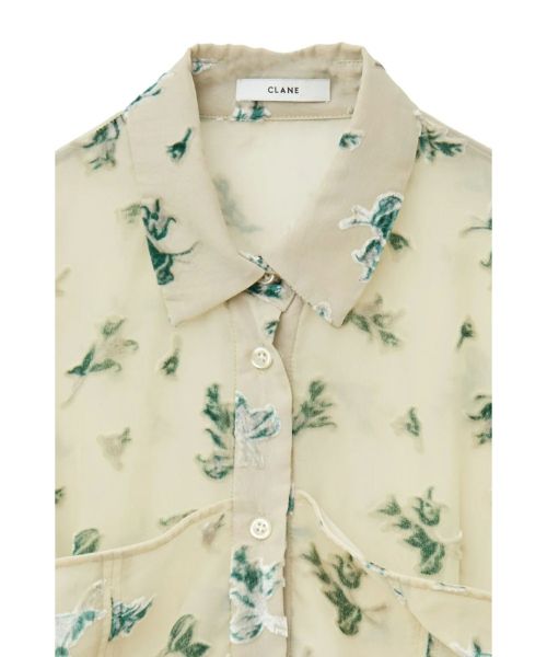 トップス CLANE FLOWER OPAL BUSTIER SHIRTS CLANE - オパールプリント ビスチェ付きシャツ - FLOWER OPAL