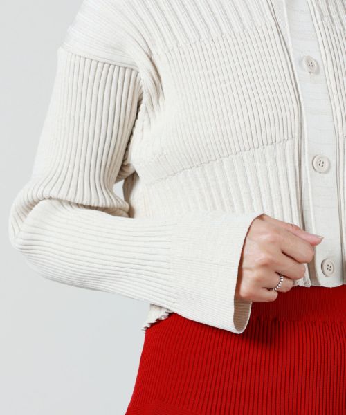 CFCL FLUTED グリッター カーディガン サイズ：3【完売カラーサイズ】 FLUTED GLITTER COLLARLESS SHIRT CARDIGAN