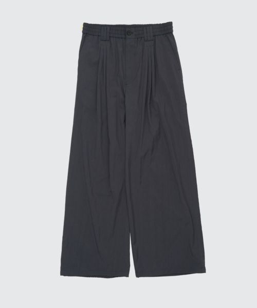 イージーヨークパンツ YOKE(ヨーク)】 SILK NYLON ZIP 3PLEATED WIDE-LEG EASY PANTS