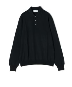 GRAN SASSOグランサッソ 定価3.9万 定番12Gウール長袖ポロ50 黒 GRAN SASSO☆定価3.9万グランサッソ 定番12Gウール長袖ポロ50 黒