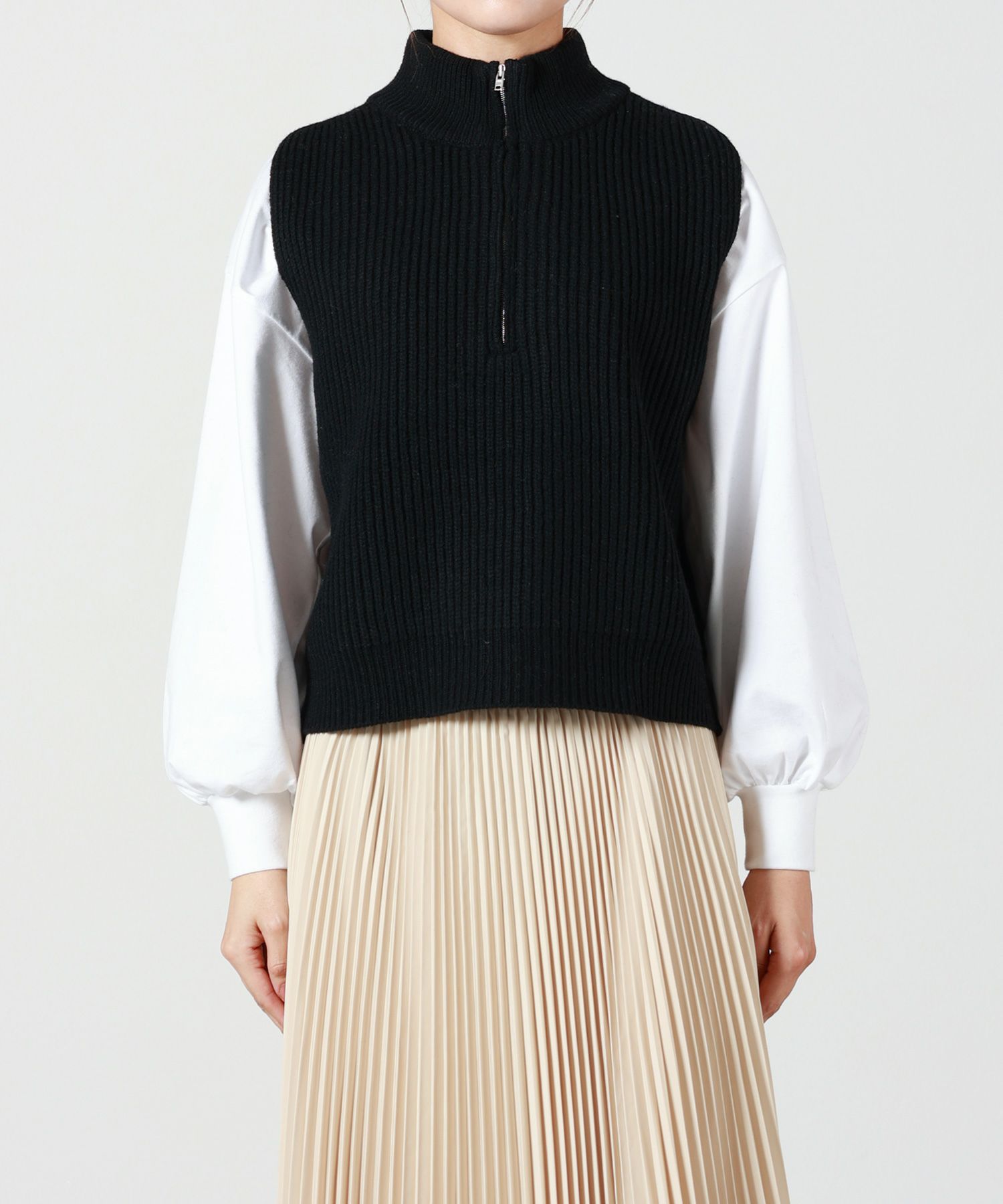 HYKE RIBBED KNIT WOOL VEST ベスト RIBBED KNIT WOOL VEST-リブニットウールベスト-HYKE（ハイク）通販