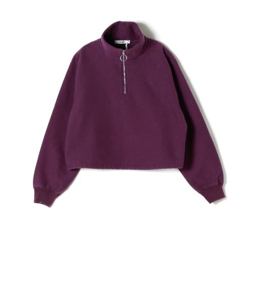 PHEENY(フィーニー)】 Athletic fleece half zip P/O short