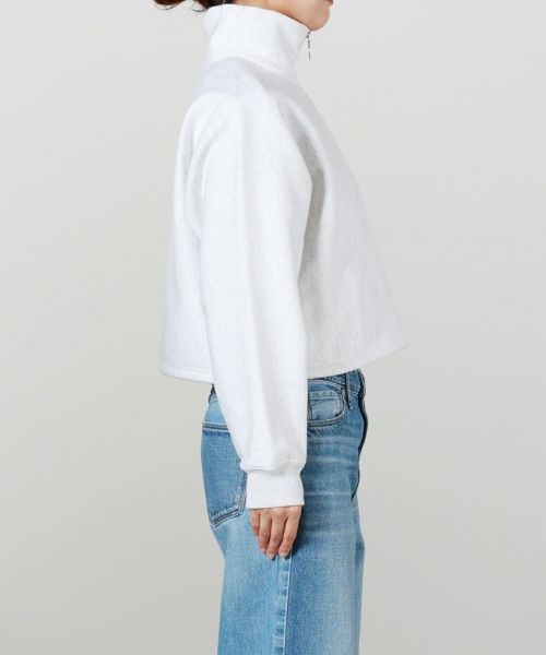 PHEENY(フィーニー)】 Athletic fleece half zip P/O short
