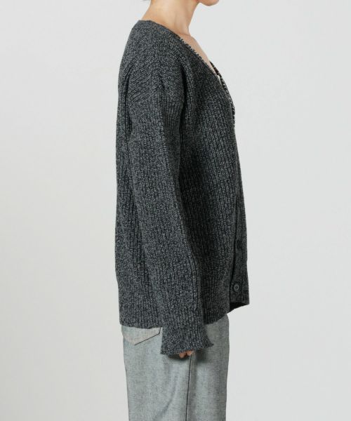 MARNI マルニ ニットカーディガン/メンディングニット ブルー カシミア製 カーディガン、マルニのメンディングパッチ付き | Marni