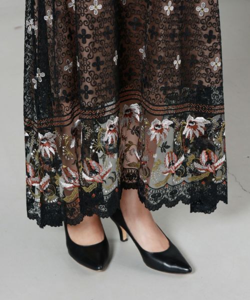 スカート MURRAL Everlasting embroidery lace skirt Everlasting embroidery lace skirt (Blue)