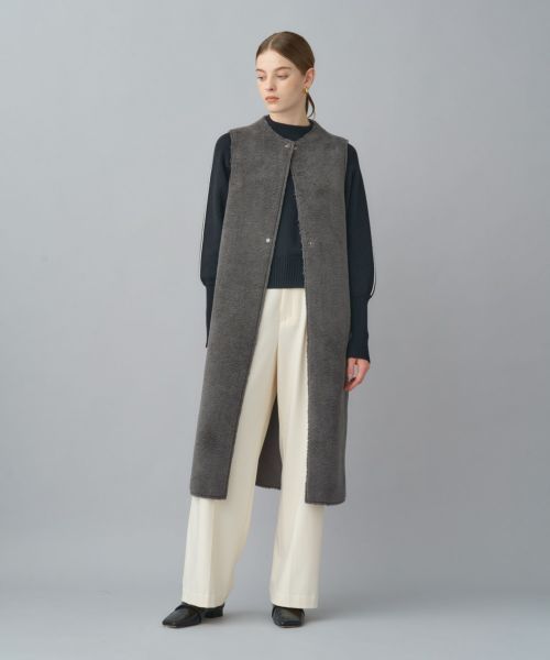 【PARIGOT(パリゴ)】 メルトントレンチロングベスト PARIGOT(パリゴ)】 メルトントレンチロングベスト