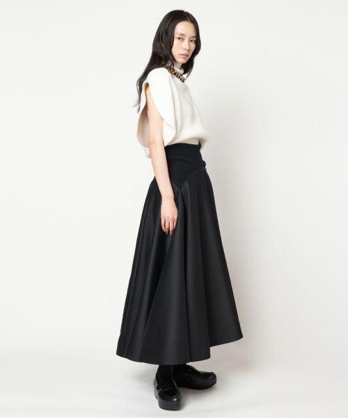 HARUNOBUMURATA(ハルノブムラタ)】 MADELYN - SILK WOOL FLARED SKIRT