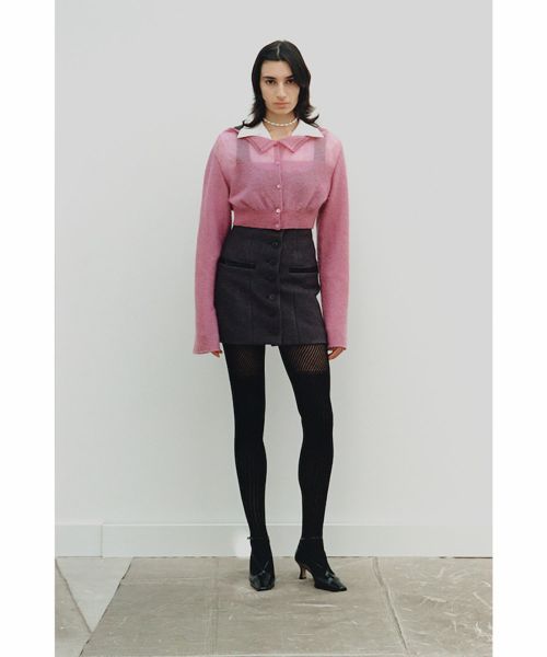 fetico KNIT SHORT CARDIGAN カーディガン　ブラック FETICO(フェティコ)】 MOHAIR KNIT SHORT CARDIGAN｜PARIGOT ONLINE