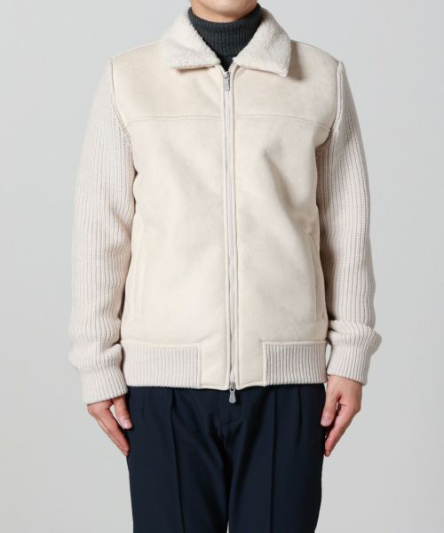 Gran Sasso グランサッソ⭐︎ムートン×ニットコンビネーションブルゾン Gran Sasso グランサッソ⭐︎ムートン×ニットコンビネーションブルゾン