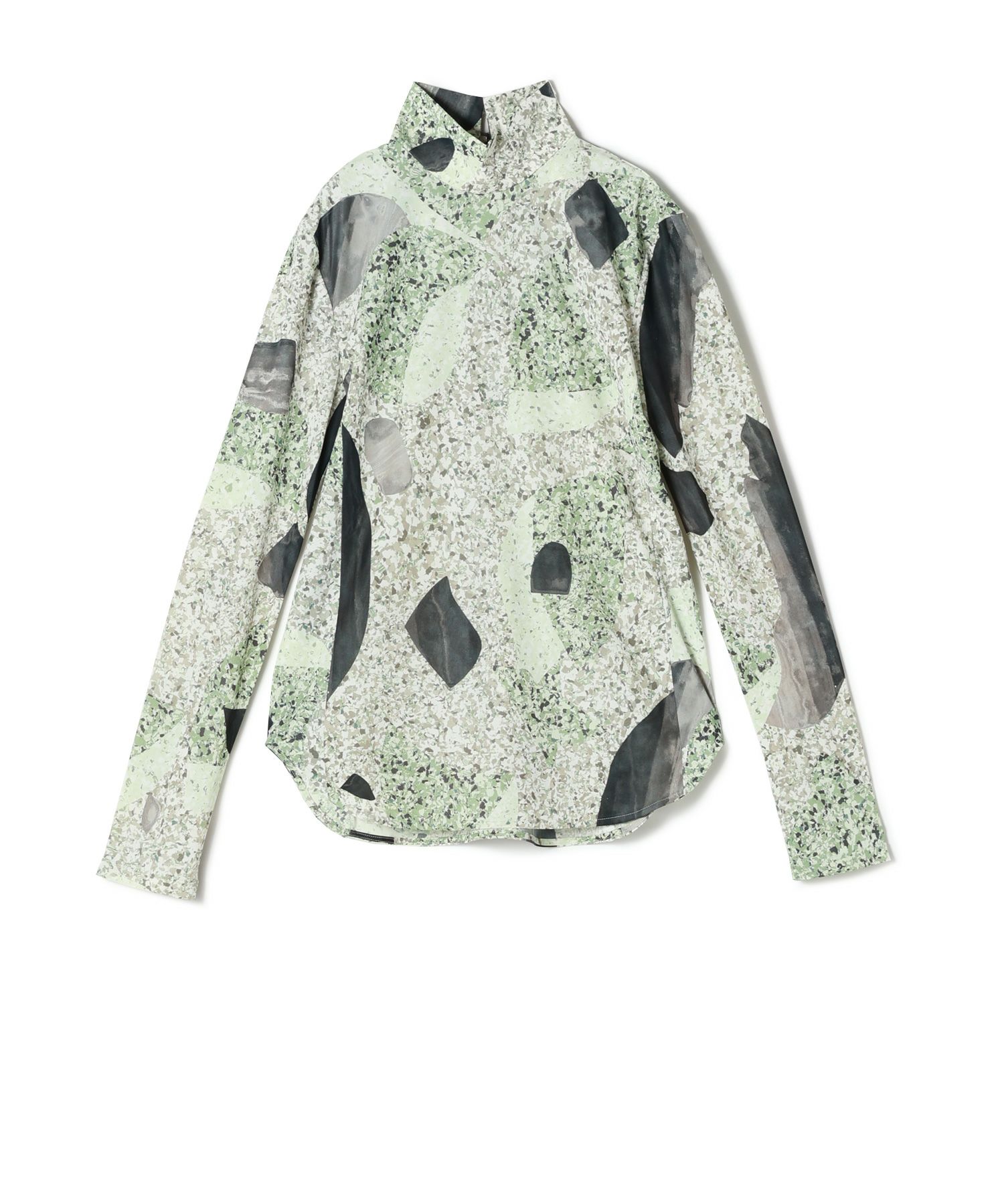 Mame Kurogouchi(マメ クロゴウチ)】 Marble Print Jersey High Neck