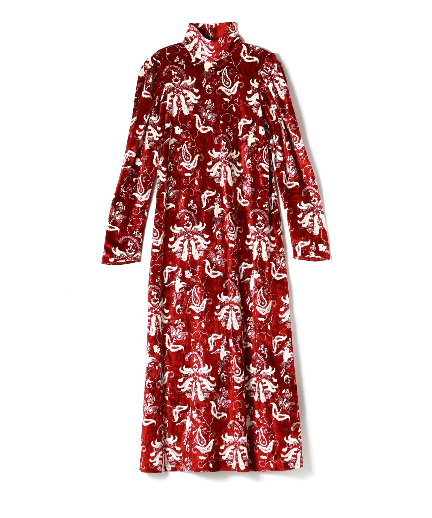 Mame Kurogouchi(マメ クロゴウチ)】 Velour Jersey High Neck Dress