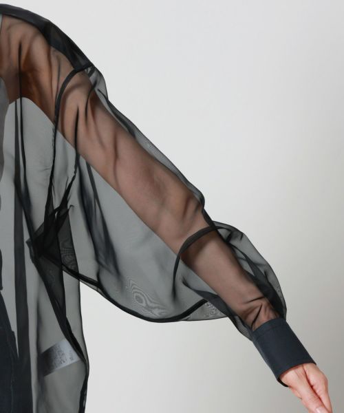 HYKE(ハイク)】 OXFORD SHIRT WITH SHEER DETAILINHG｜PARIGOT