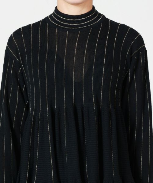 CFCL(シーエフシーエル)】 WOOL CASCADES GLITTER MOCKNECK LONG