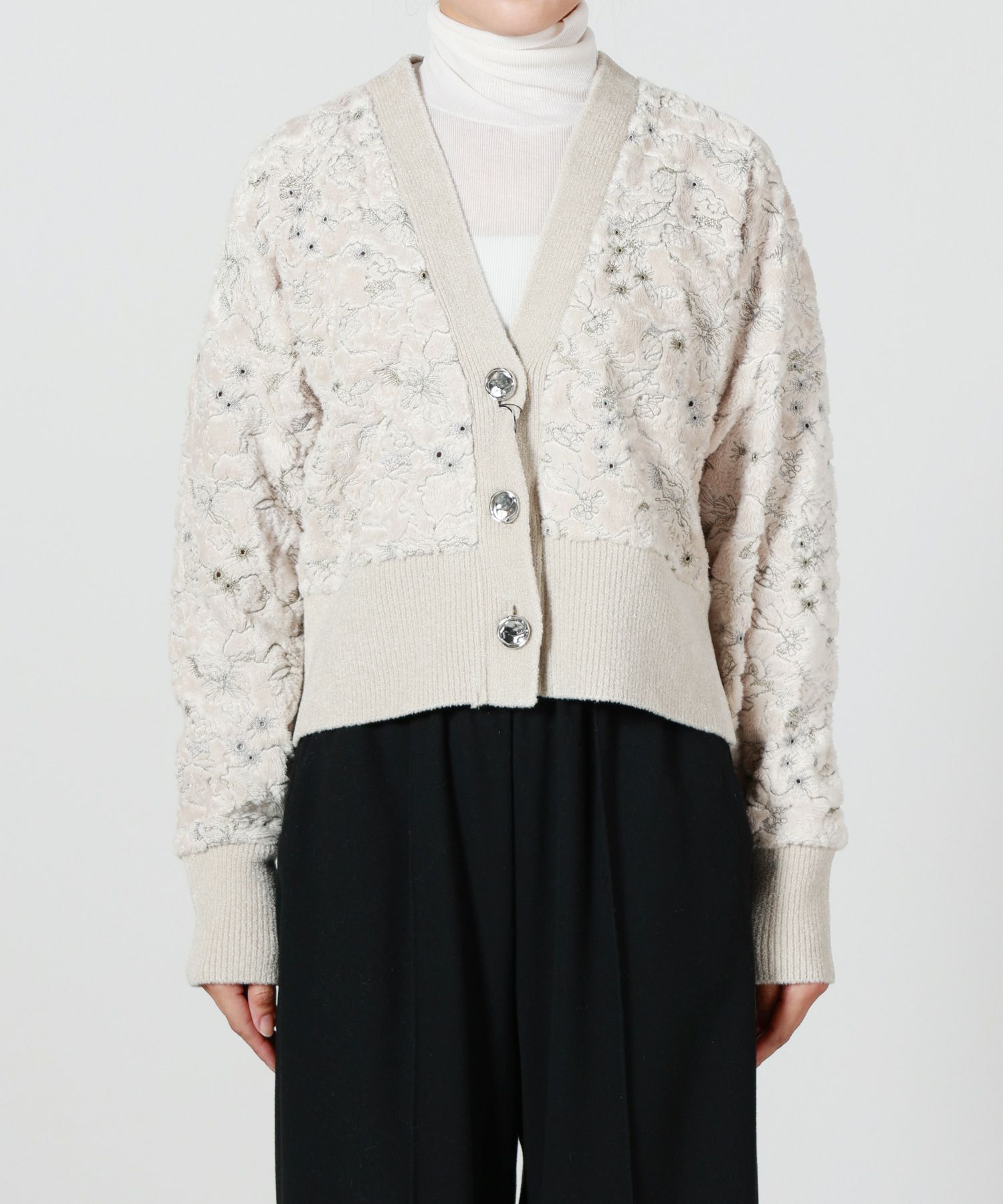 MURRAL(ミューラル)】 Camouflage embroidered knit cardigan｜PARIGOT