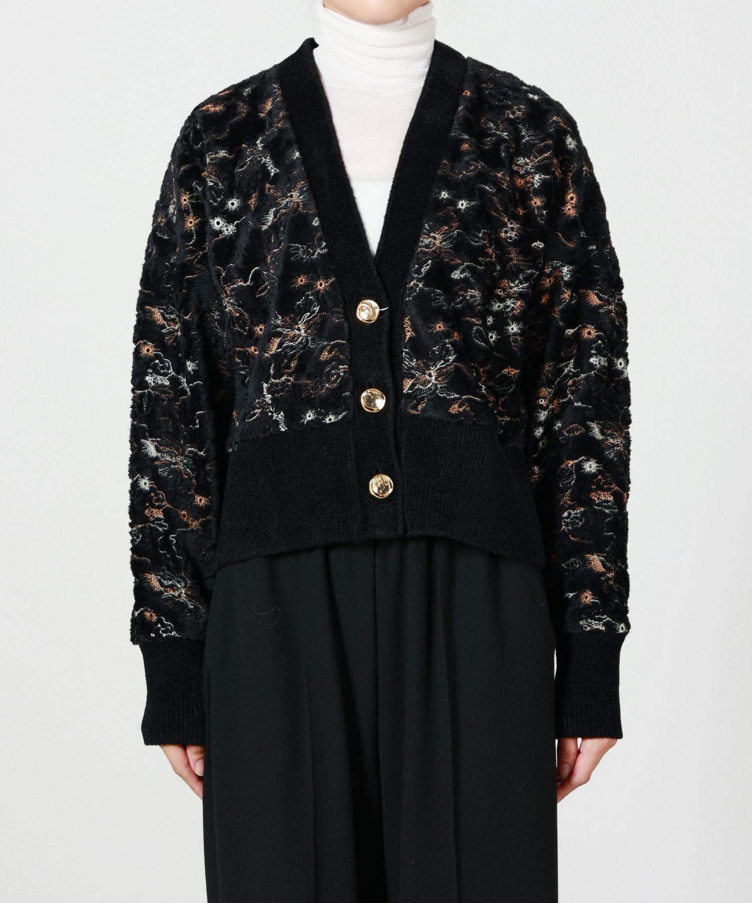 MURRAL(ミューラル)】 Camouflage embroidered knit cardigan｜PARIGOT